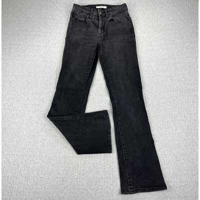 Levi's 725 High Rise Bootcut Jeans Women 27/23x29 Black Denim Waterless Stretch