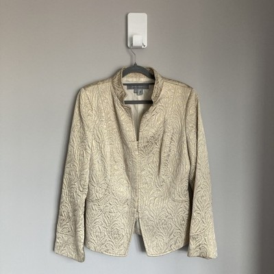 Zara Damen Tailored Jacke Medium Gold Gobelin Gesteppt Anlass Abend