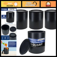 4-Pack Empty Plastic Paint Cans 1 Quart 32 oz - Ideal for Crafts  Storage