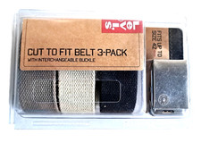 Levi's 3-pack Interchangeable Buckle Cut To Fit Belts Black Brown Up to 42"