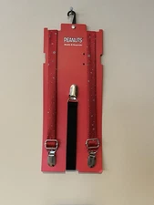 Boys Peanuts Red/black Suspenders With Snowflakes NEW