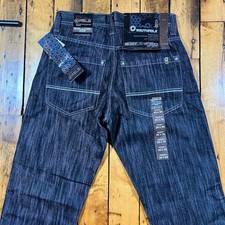 NWT Vintage Southpole Jeans Mens 29x30 Black Wide Leg Baggy Y2K Denim DEADSTOCK