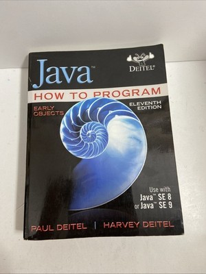 Java How to Program, Early Objects-small Blk Stain Left- Still Great!  