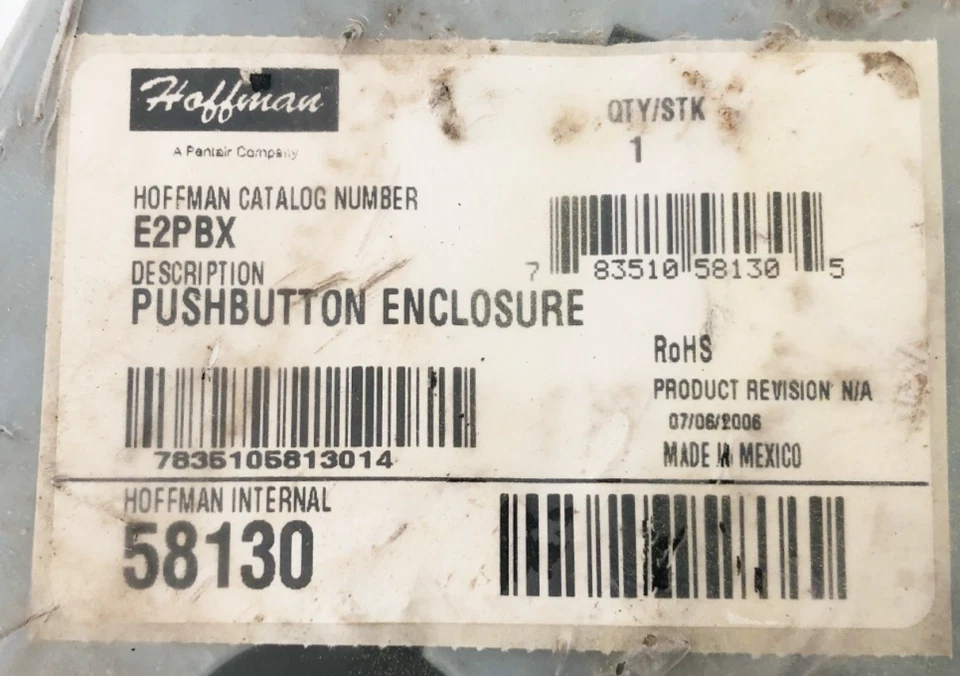 Nuevo gabinete de botón Hoffman E2PBX 58130 2 agujeros gris 8 x 6 x 3,5 - sin caja Foto 4 de 4