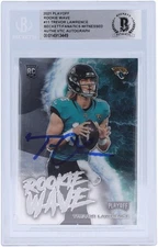 Trevor Lawrence Jaguars Signed 2021 Panini Playoff Wave #RW-TLR BAS Rookie Card