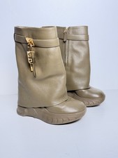 Givenchy Shark Jaw Lock Fold-Over Boots Khaki...