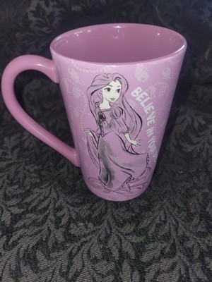 DIsney Store Rapunzel ''Believe In Your Dreams'' Purple Fashion Sketch Ceramic Mug