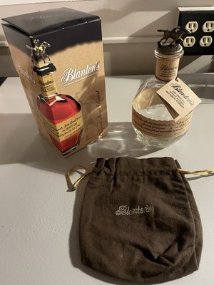 Blantons Single Barrel Bourbon Bottle includes Empty Box  and Drawstring Bag