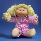 Coleco Cabbage Patch Kids Doll Blonde Pigtails Blue Eyes Pink Pajamas (M)