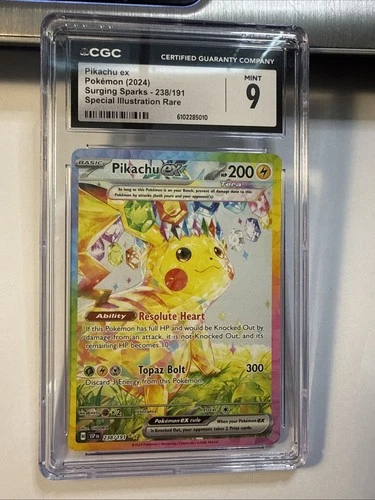 2024 Pokemon Surging Sparks Pikachu #238 Special Illustration Rare ex CGC 9 Mint