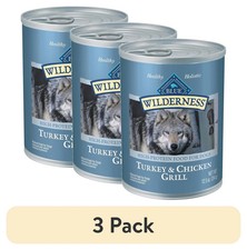 3X Blue Buffalo Wilderness Adult Wet Dog Food Turkey  Chicken Grill 12.5-oz.Can