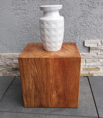 26x32x33cm Dekosäule Holzblock Podest Eiche Massiv Beistelltisch Blumenhocker 