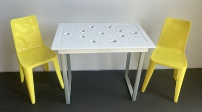 2021 Mattel Barbie Dreamhouse Dining Table + 2 Yellow Chairs Replacement Part
