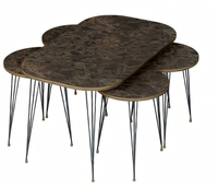 Moderner Brauner Couchtisch Aus Holz Mit Stilvollen Beistelltischen