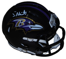 JESSE MINTER signed (BALTIMORE RAVNES) mini football helmet BECKETT BAS BW07967