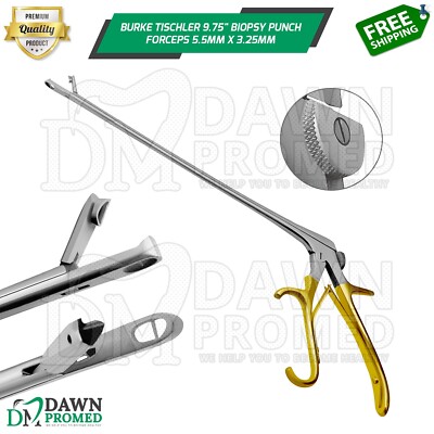 Burke Tischler 9.75'' Biopsy Punch Forceps 5.5mm x 3.25mm Bite OB/GYN Instrument