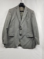 Hart Schaffner Marx Mens 46L Wool Blazer 2 Button Made In USA Striped Gray