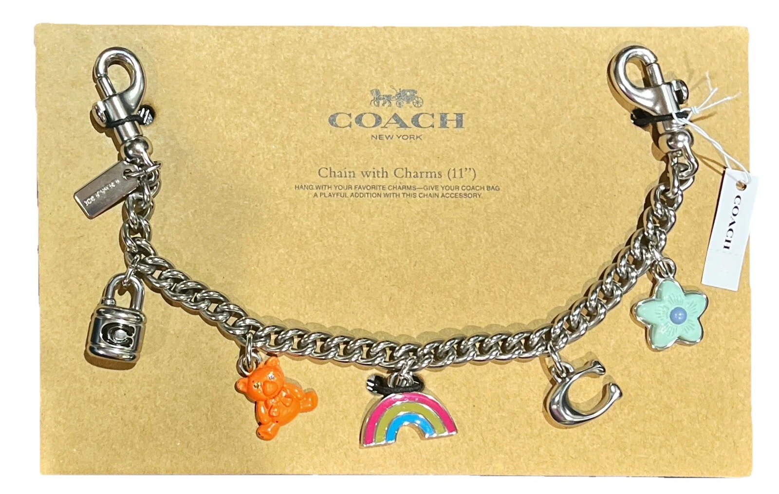 Catena Swagger Coach motivo arcobaleno argento con ciondoli *ESAURITA* nuova con etichette