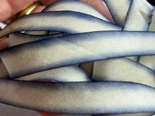 silk hand dyed 7/16" ribbon on bias 1yd made in USA blueberry edge