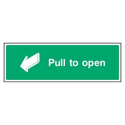 A1 GRAPHICS LTD Pull to Open Arrow Sign or Sticker | EMER0040