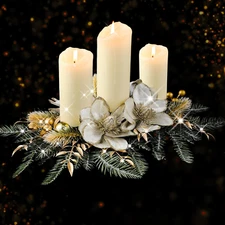 30 Inch Christmas Table Centerpiece Christmas Candle Holder for Dining Table Rom