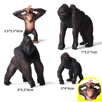 4pcs Chimpanzee Wild Farm Animal Toy PVC Action Figure Kids Toys Party Gifts
