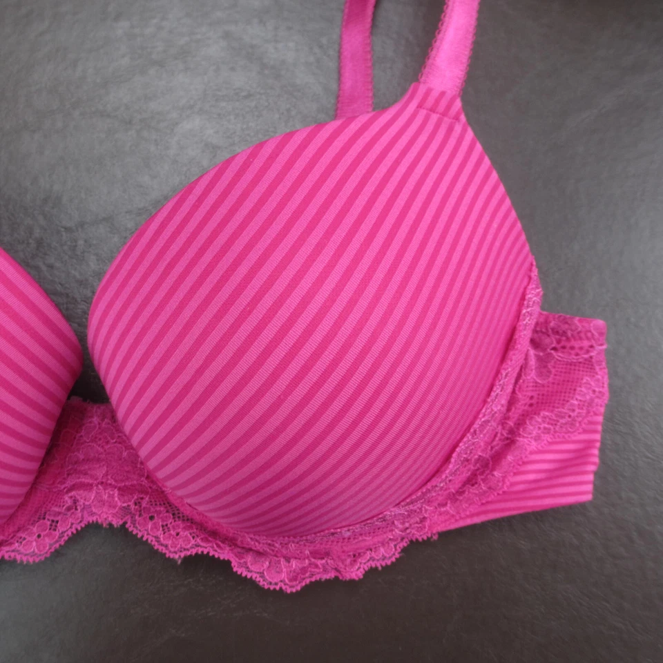 Sujetador Lily of France Talla 34C Rosa Acolchado Con Aros Cierre Ajustable Espalda Foto 4 de 4