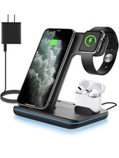 WAITIEE Wireless Charger 3 in 1, 15W Fast Charging Station for Apple