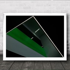 Green Black Abstract Architecture Stripes Wall Art Print