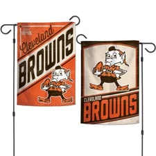 CLEVELAND BROWNS BROWNIE ELF MASCOT 12"X18" 2 SIDED GARDEN FLAG NEW WINCRAFT 🐶