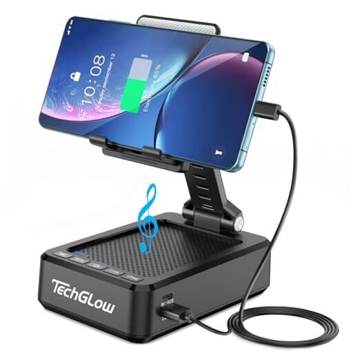 Gifts for Men Women Foldable Cellphone Stand with Bluetooth Speaker and Power