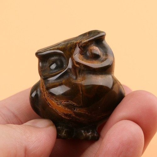 1.5" Owl Figurine Natural Quartz Crystal Healing Reiki Stone Carving Home Decor - Picture 5 of 32