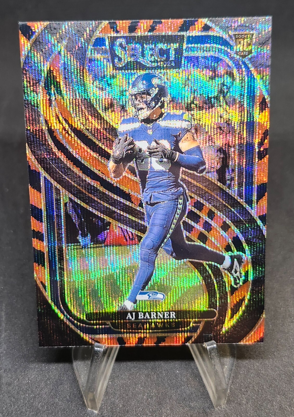 2024 Select - AJ Barner - Case Hit Tiger Stripe Prizm SSP Rookie RC! SEA!