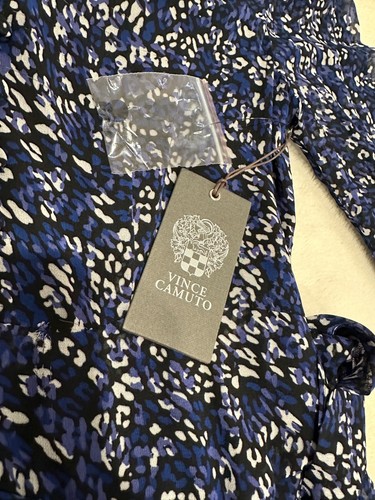 New Vince Camuto Women's Tie Waist Long Sleeve Maxi Dress Imperial Blue XXS - Picture 8 of 10