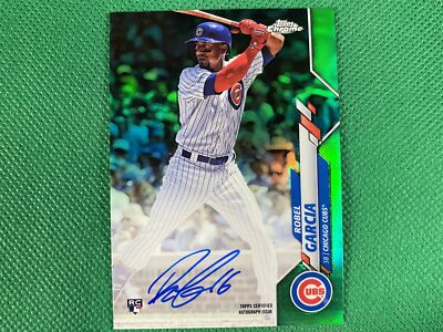 2020 Topps Chrome Rookie Autographs Green Refractors #RARG Robel Garcia 15/99