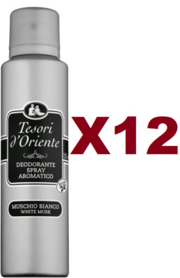 12 TREASURES OF THE EAST AROMATIC DEODORANT WHITE MOSS SPRAY 150ML WHITE MUSK