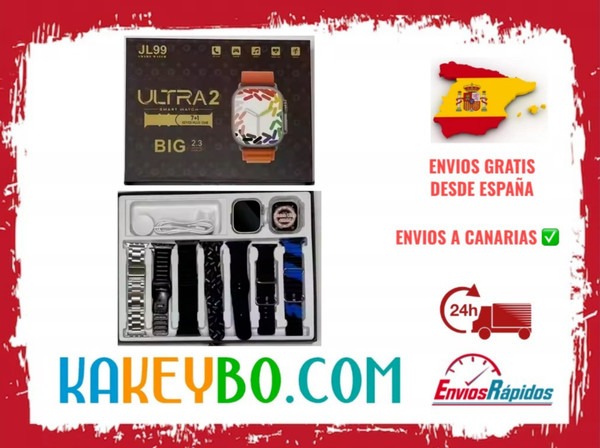 Smartwatch ULTRA 2 ,7 en 1 reloj inteligentes hombres ,mujeres,  7 CORREAS 24H