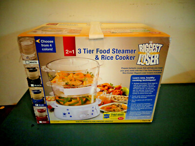 NISB TAYLOR BIGGEST LOSER 2 IN 1 3 TIER FOOD STEAMER RICE COOKER NEW BLUE