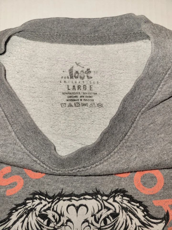 Lost Surfboards Surf Tiger Sudadera Para Hombre Talla Grande Gris Naranja Estampado Gráfico Foto 3 de 4