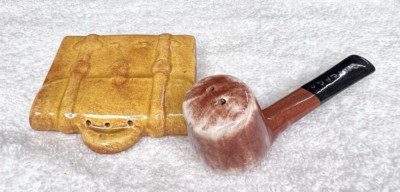 Vintage Pipe & Satchel Salt Pepper Shakers Chicago Ill