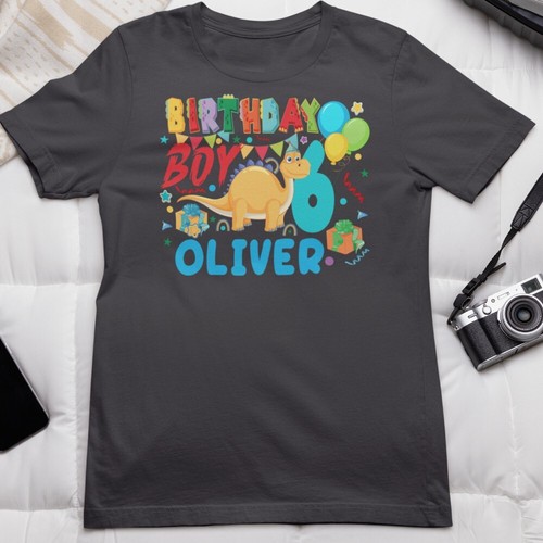Personalised Custom Your Name T-shirt Birthday Age Dinosaur Animals Friends Gift - Picture 2 of 23