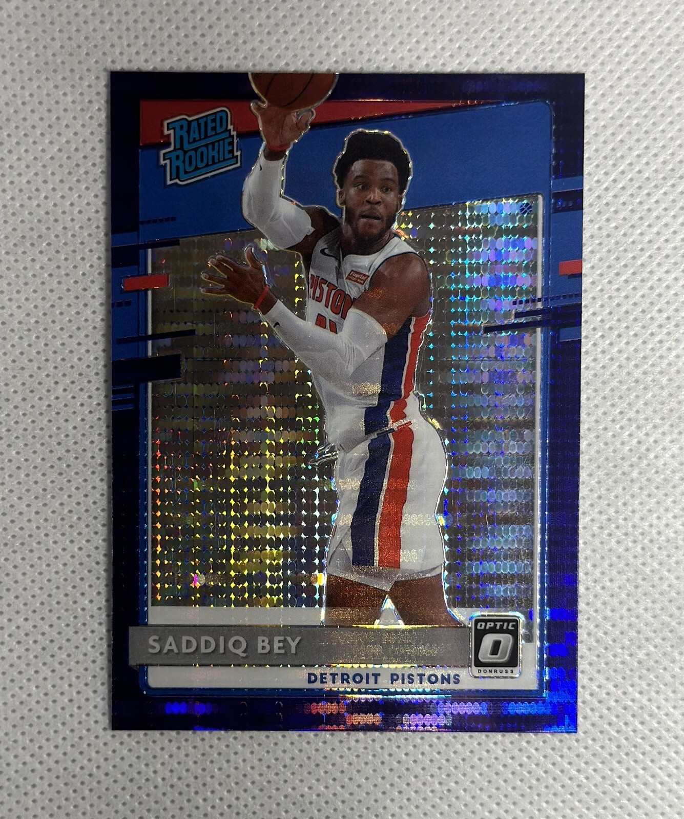 2020-21 Donruss Optic Saddiq Bey Rated Rookie Purple Pulsar Prizm Card #169 RC