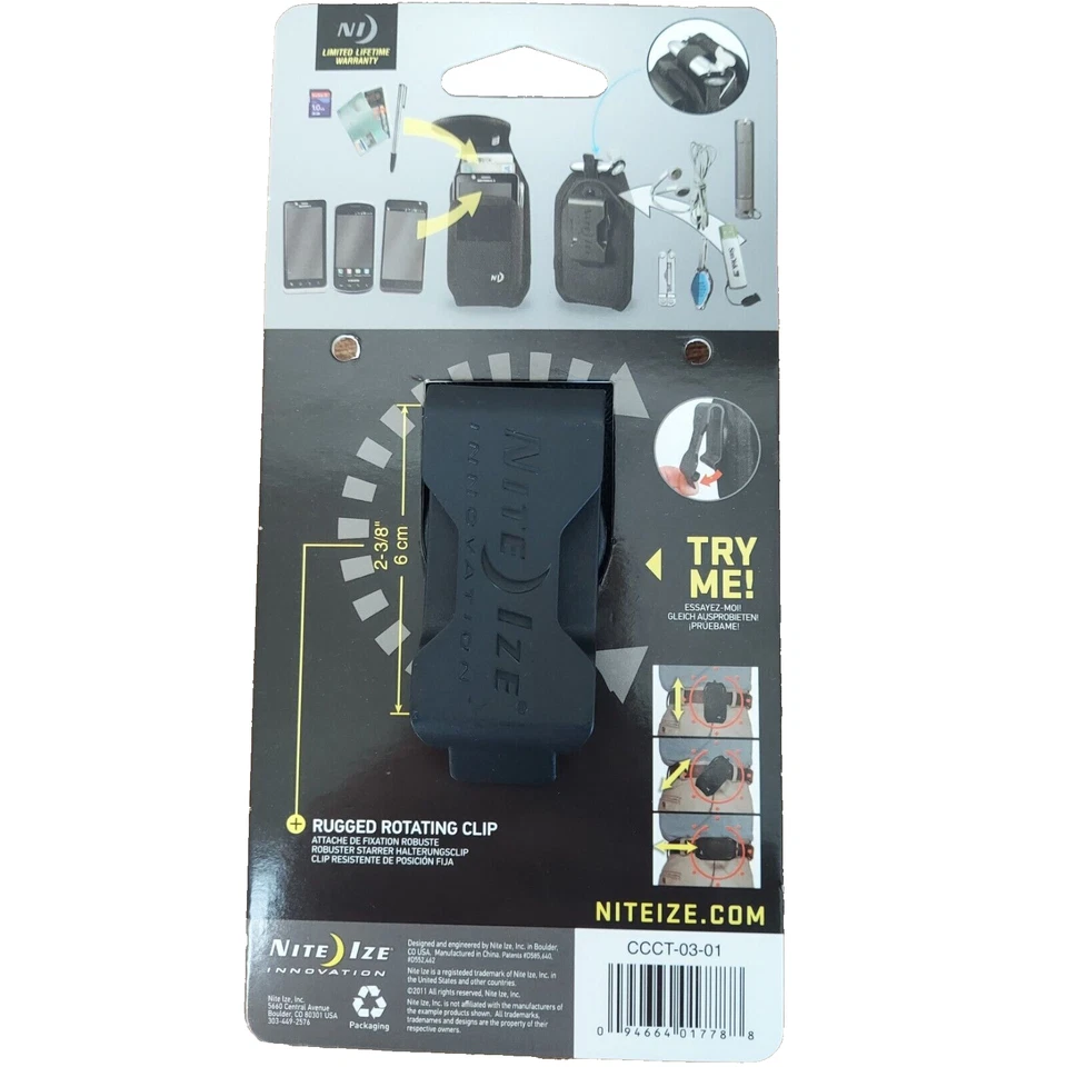 Estuche de Carga Universal Nite Ize con Clip Giratorio Utilidad Campamento Funda Bolsa Alta Foto 4 de 4