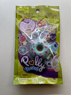 Polly Pocket Ring Set With Mini Figure And Donut New In Pack Fast Shipping!!