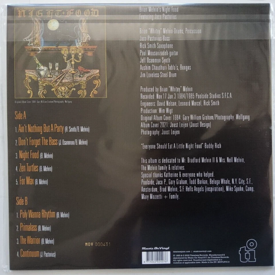 Brian Melvin Feat Jaco Pastorius  Night Food LP album vinyl record limited ED - Image 3 of 4