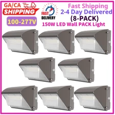 8 Pack LED Wall Pack Light 150W Commercial Industrial Outdoor Security Fixture