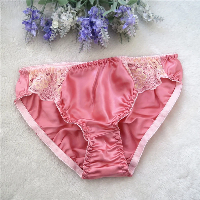 Ladies 100% Silk Floral Lace Underwear Briefs Tanga Shorts Knickers Panties Soft - Image 3 of 4