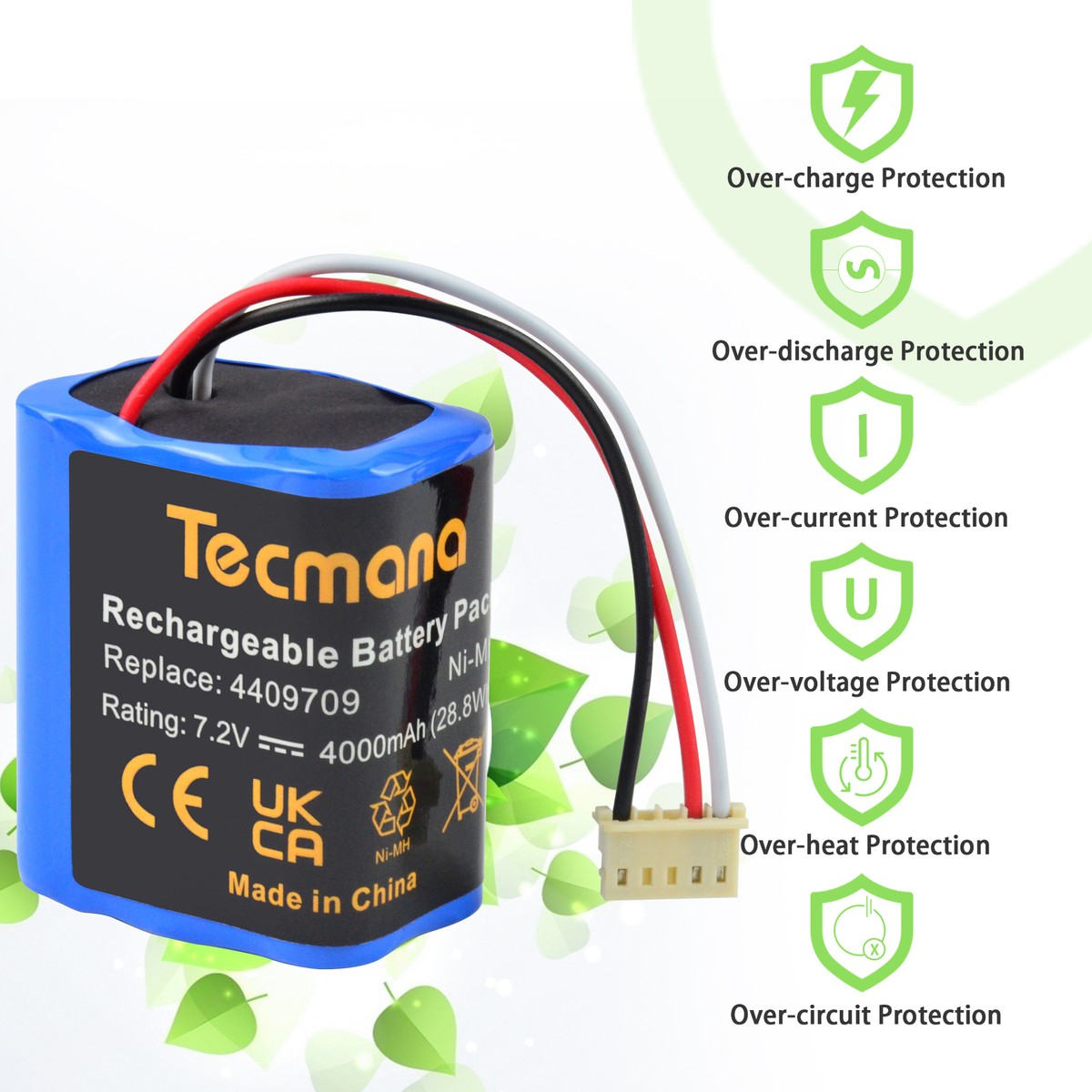 4000mAh Battery for iRobot GPRHC202N026 Mint Plus 5200 Braava