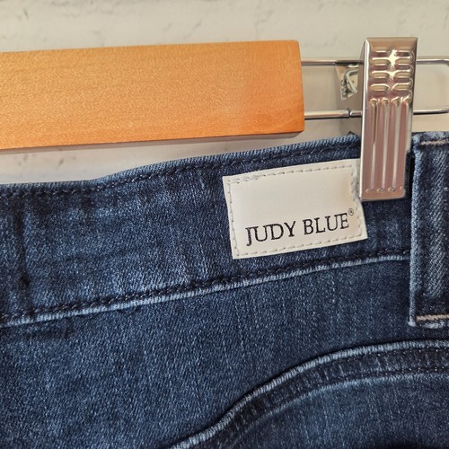 Judy Blue Dark Wash Denim Shorts Size S Stretch Raw Hem Cut Off 5.5" Inch Inseam - Picture 5 of 7