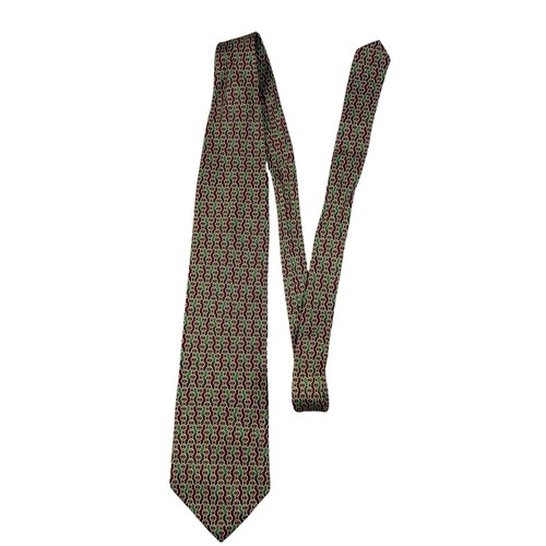 Paolo Gucci 100% Silk Neck Tie 100% Hand Finished Red Green Gold Made in Italy - Picture 7 of 11